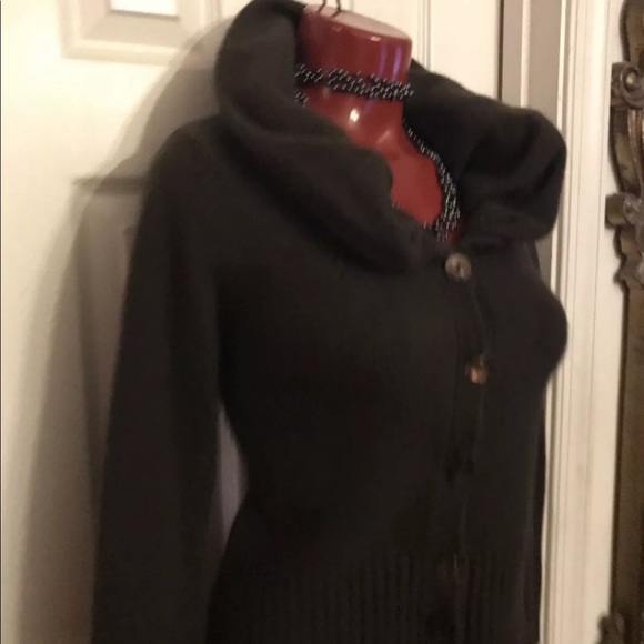 Sarah Spencer Cardigan Sweater Womens- Size S -Lambswool/Rabbit Hair Blend Brown - Picture 4 of 10